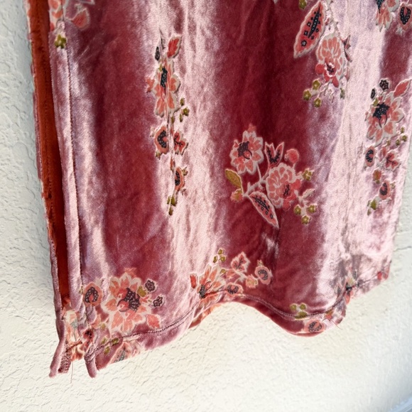 Hutch Dress Anthropologie Hayden Slip Maxi Burnout Velvet Floral Boho Pink Small - Picture 10 of 14